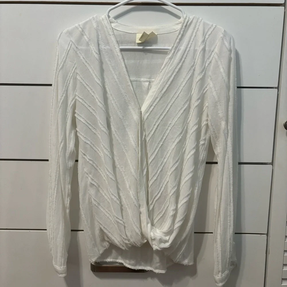 Anthropologie White Audre Textured Top - Picture 2 of 9